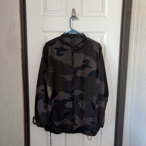 Wild Fable Black and Gray Camouflage Windbreaker